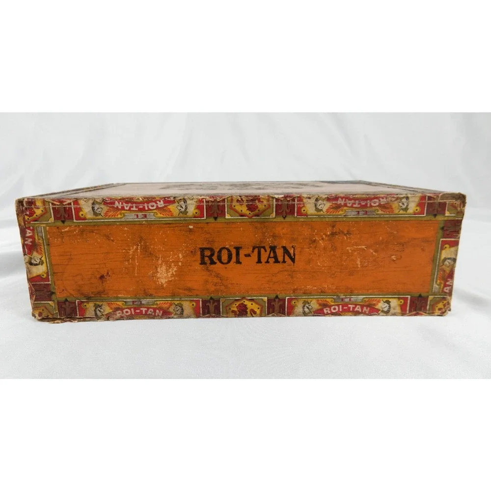Vintage 1930s El Roi-Tan Bankers Wood Cigar Box Flor Fina Factory No 1896 PA
